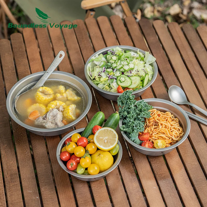 Boundless Voyage Titanium Bowl Rice Soup Salad Serving Bowl Ultralight Outdoor