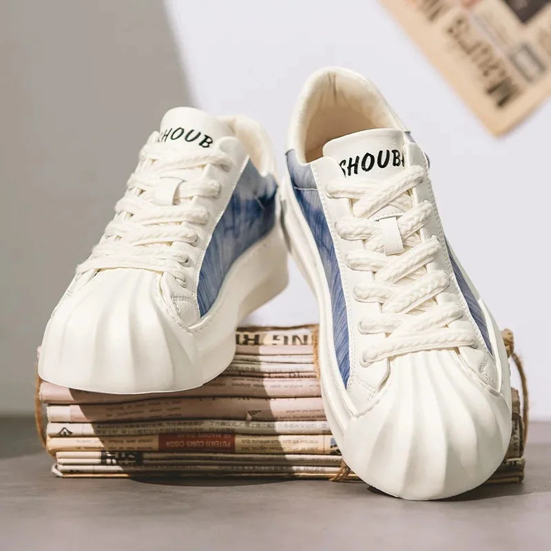 Casual Trendy Summer Shell Head Men s Shoes Breathable Niche Design Sensibility Sports White