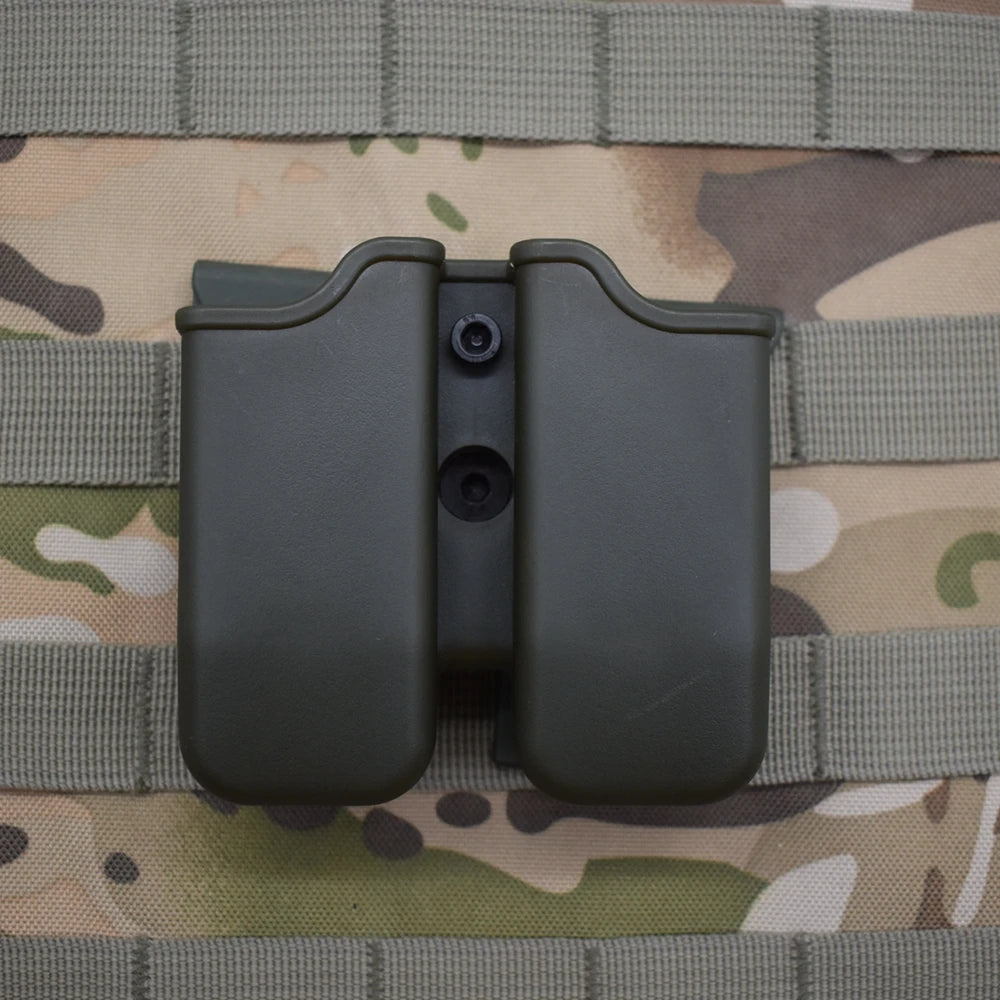 Tactical Double Magazine Holster Universal 9mm .40 Caliber Stack Mag Holder with 1.5 2 Inches Belt
