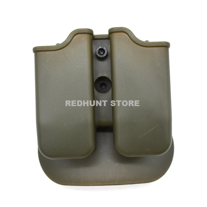 Tactical Double Magazine Holster Universal 9mm .40 Caliber Stack Mag Holder with 1.5 2 Inches Belt