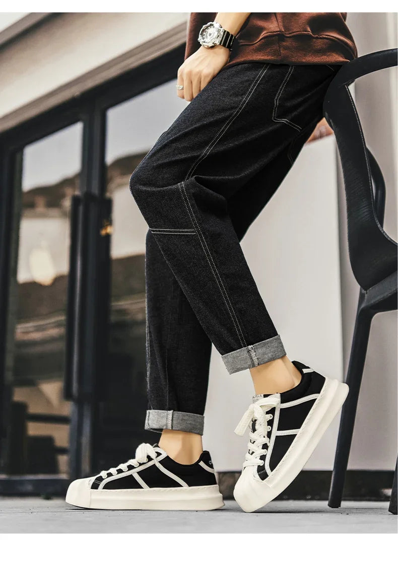 Casual Trendy Summer Shell Head Men s Shoes Breathable Niche Design Sensibility Sports White