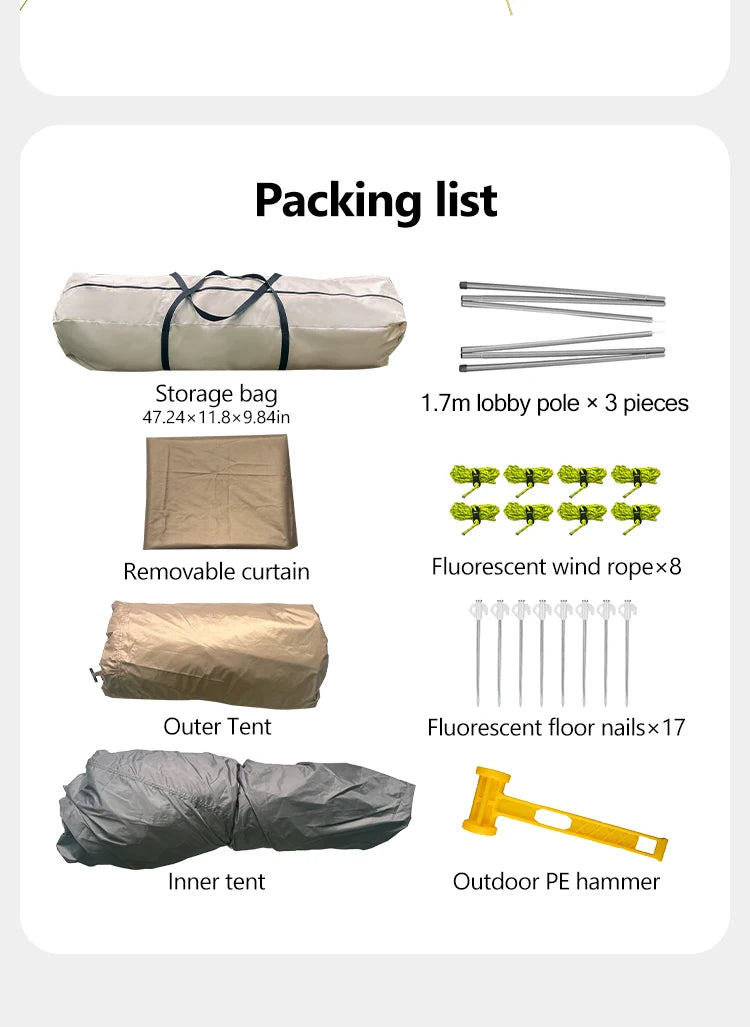 Sonuto Quick Setup Large Camping Automatic Tent 4 7 Person Double Hall Ridge