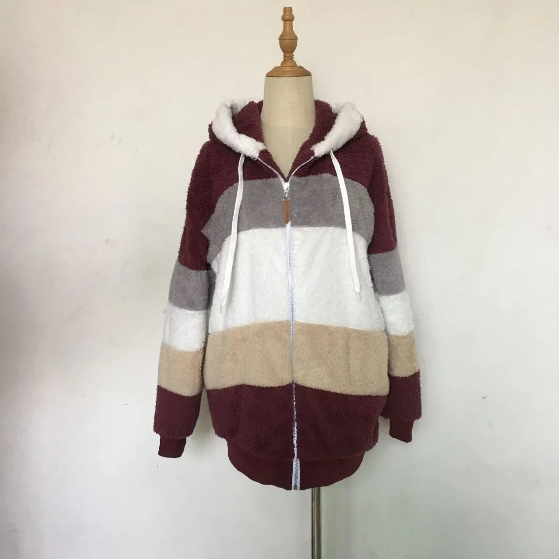 Oversized jas voor dames, herfst/winter, warme, zachte capuchon met capuchon