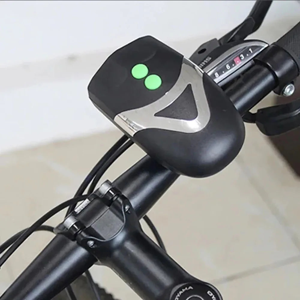 3 LED-fietskoplamp met claxonring, fietsveiligheidskoplampalarm