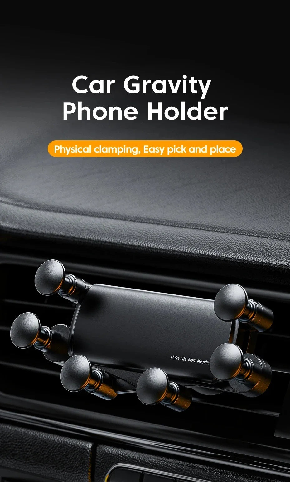 Universele 6-punts stevige opvouwbare autotelefoonhouder Gravity autohouder voor telefoon in