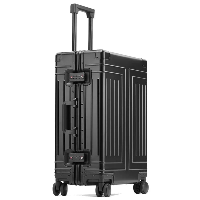 20 24 26 30 Inch Aluminum Trolley Suitcase Waterproof Metallic Cabin Luggage