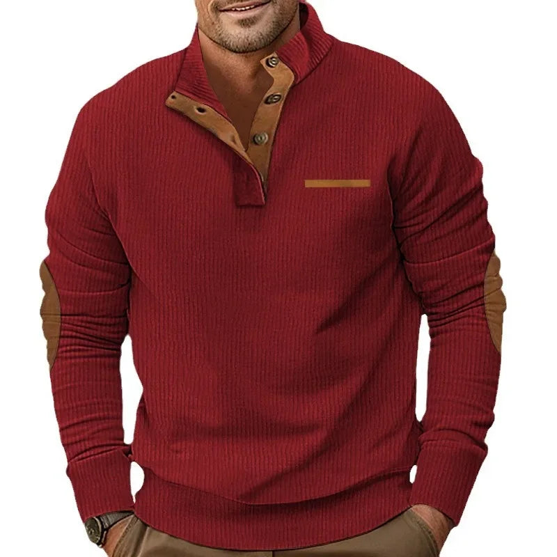 Men s Casual Long Sleeve Hoodie Stand Collar Velvet Sweatshirt Winter Style Independent Station Fake