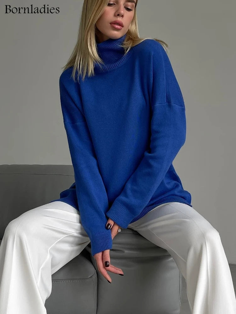 Bornladies Groene coltrui met split dames herfst en winter warm