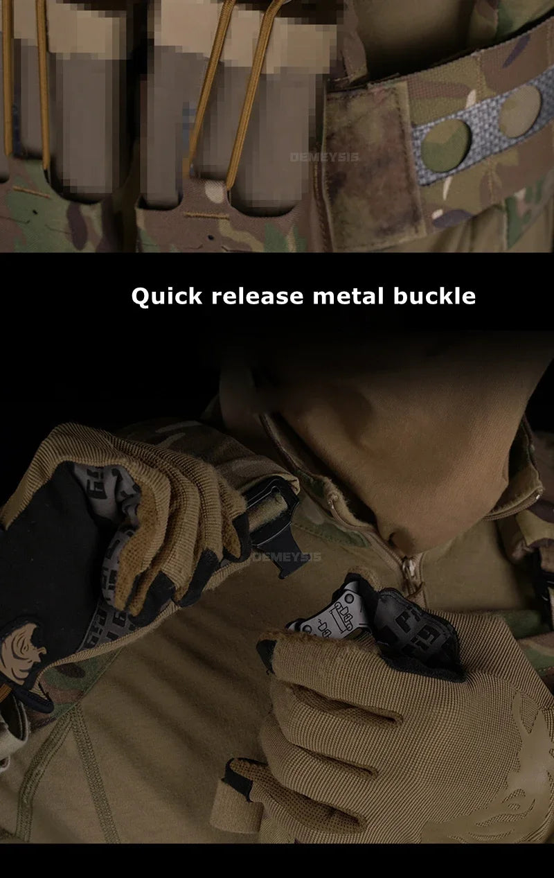 Tactical Vest Airsoft Plate Carrier Military Training Modular Molle System with Triple Magazine