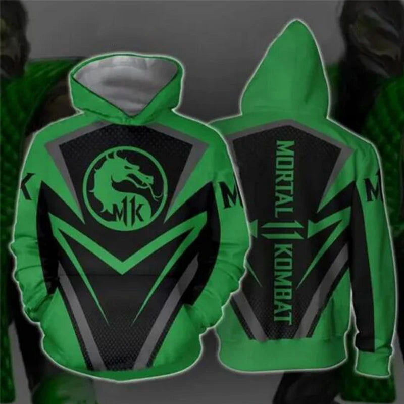 Mortal Kombat Hoodies Men Fashion 3D Printed Long Sleeve Cosplay Sweatshirts Women Casual Harajuku