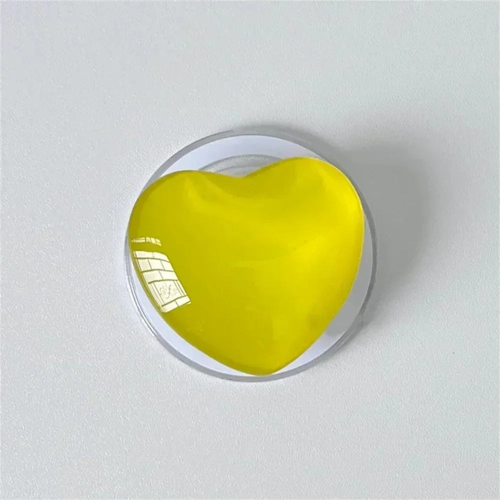 Desktop Magnetic Phone Holder Cute Glass Love Heart Design Cell Phone Support