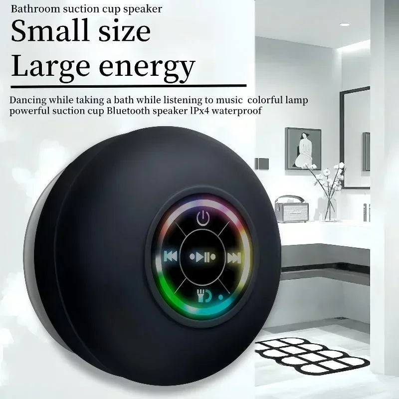 Mini draadloze Bluetooth-luidspreker met zuignap, waterdichte doucheluidspreker met LED