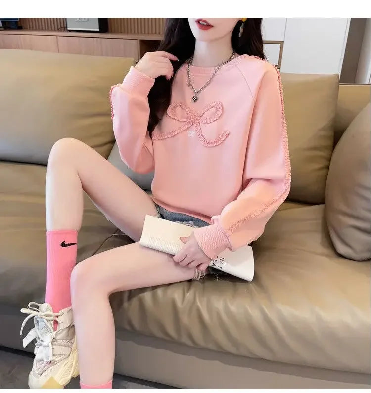 Dames Sweatshirt Los Groot Maat Ontwerp Eenvoudig Leeftijdsverminderend Afslankend Vleesbedekkende Trui Lang