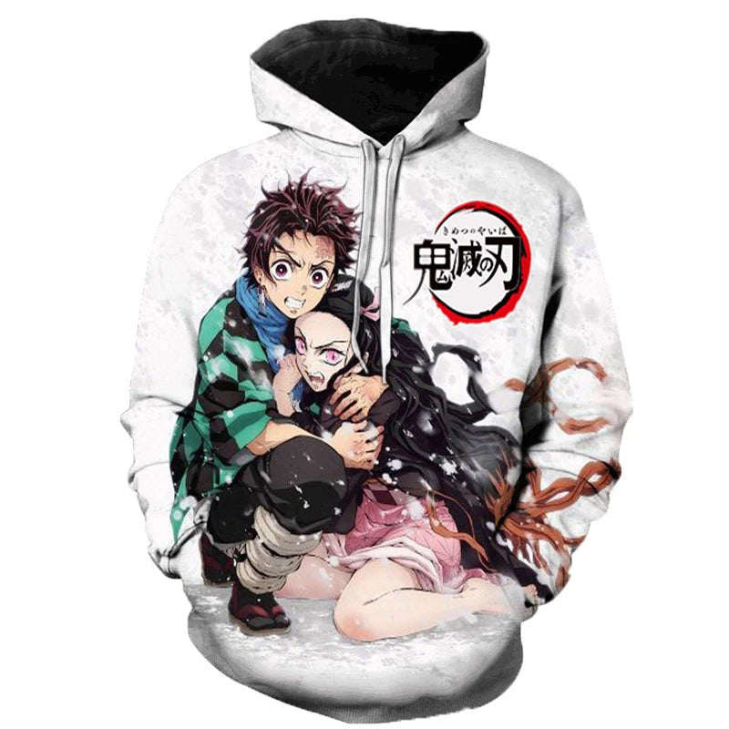 Anime Demon Slayer Kimetsu No Yaiba 3D Hoodies Men Fashion Long Sleeve Sweatshirts Women Casual