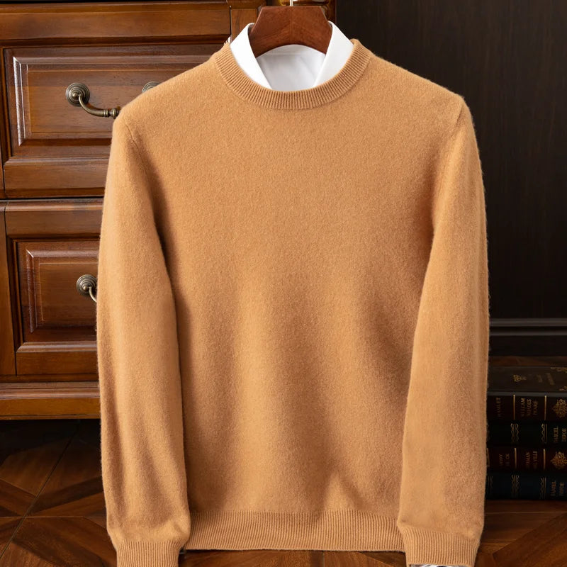 Cashmere Sweater O neck Pullovers Men s Loose Oversized M 3XL Knitted Bottom Shirt Autumn Winter