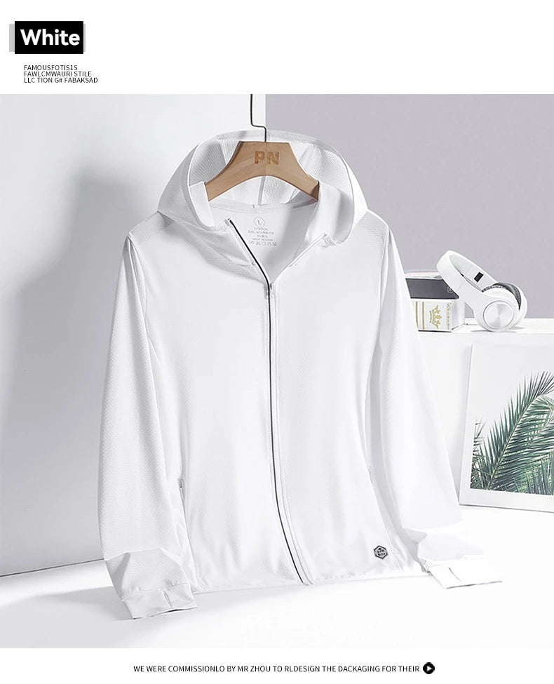 Ademende Ice Silk-zonnebrandkleding voor heren en dames, UV-bestendig, buitensporten