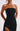 Mozision Strapless Rugloze Maxi-jurk met hoge split voor dames, zwart, off-shoulder