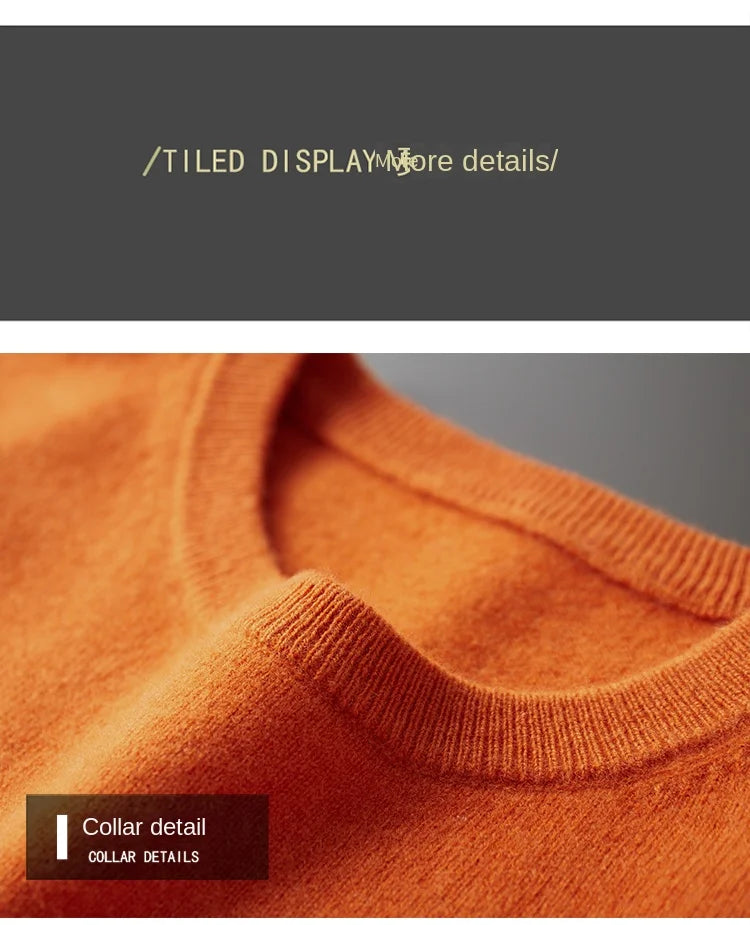 Cashmere Sweater O neck Pullovers Men s Loose Oversized M 3XL Knitted Bottom Shirt Autumn Winter