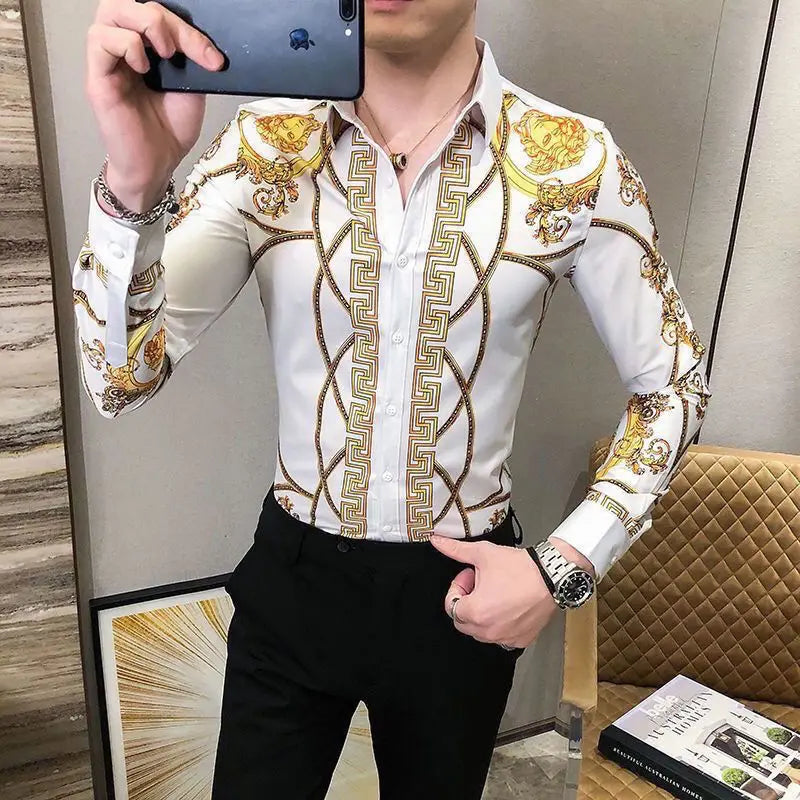 Summer Korean Style Retro Elegant Fashion Loose Casual Handsome Men s Shirt