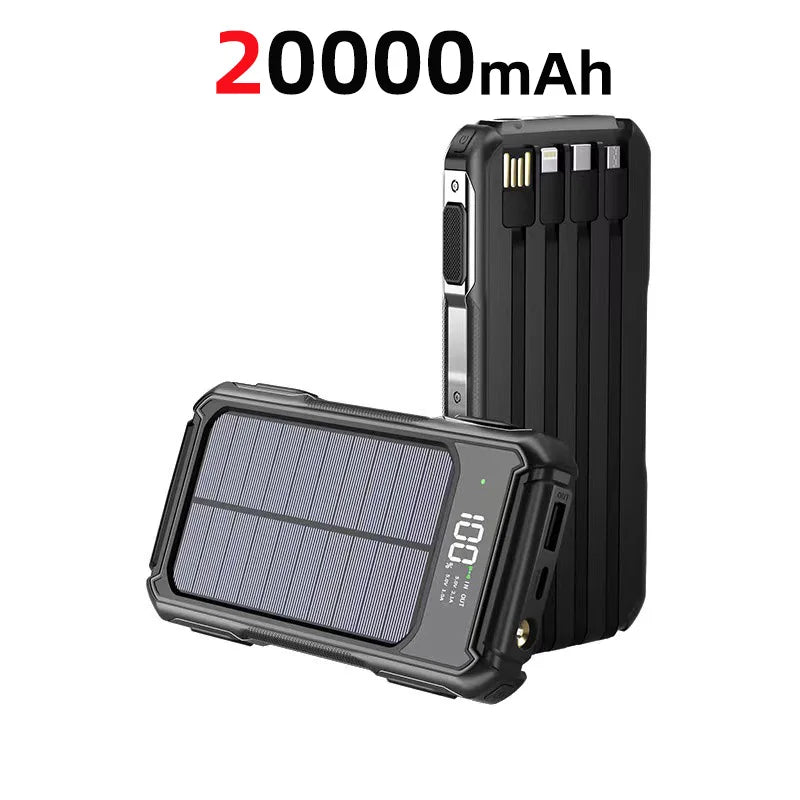 80000mAh Large Capacity Portable Outdoor Solar Mobile Power 4 in 1 Built in