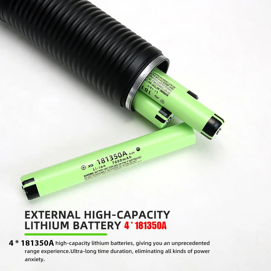 100W krachtige LED-zaklamp, ultraheldere tactische zaklamp met groot bereik, USB