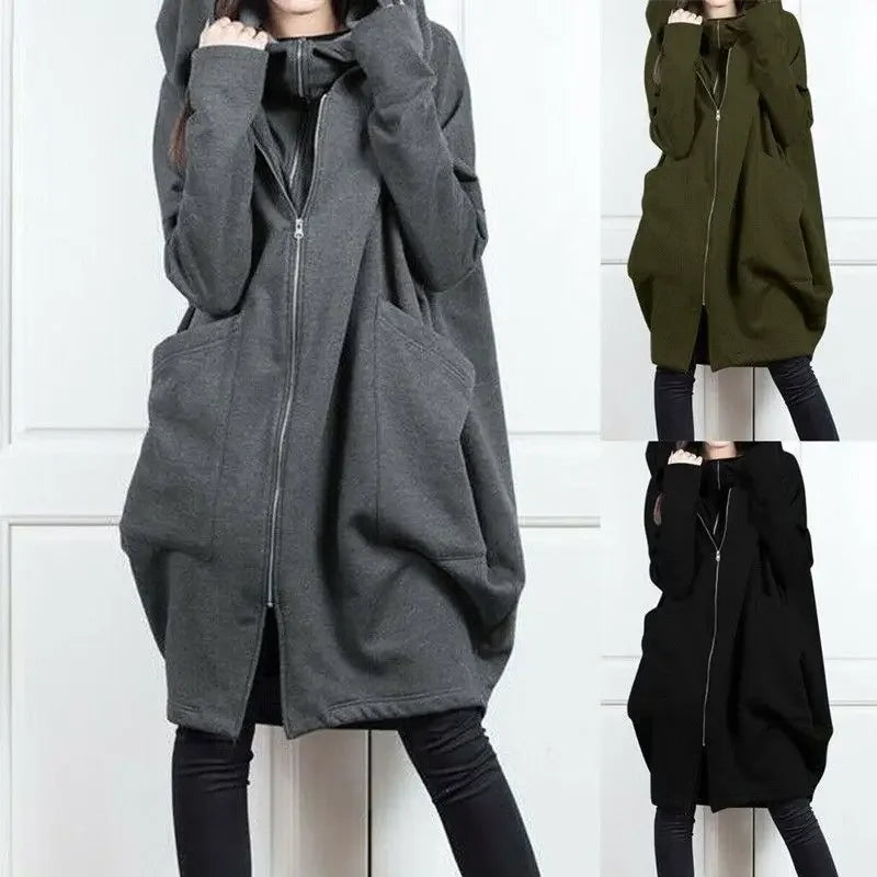 Hoodies Baggy Hooded Sweatshirt for Women Full Zip Up Woman Tops With Zipper In Loose Harajuku