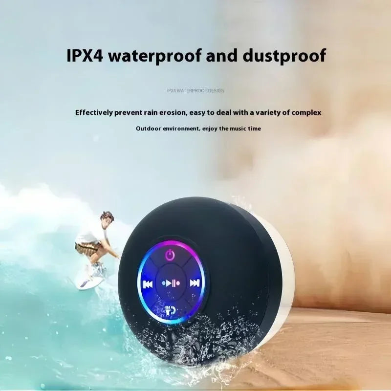 Mini draadloze Bluetooth-luidspreker met zuignap, waterdichte doucheluidspreker met LED