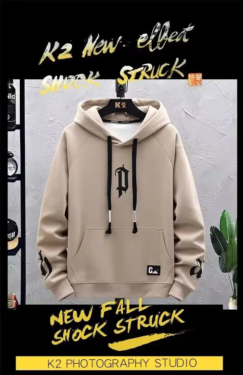 Men s Hooded Sweatshirt With Printed Pattern Thickened Fleece Hoodie Youth Autumn Winter Couple