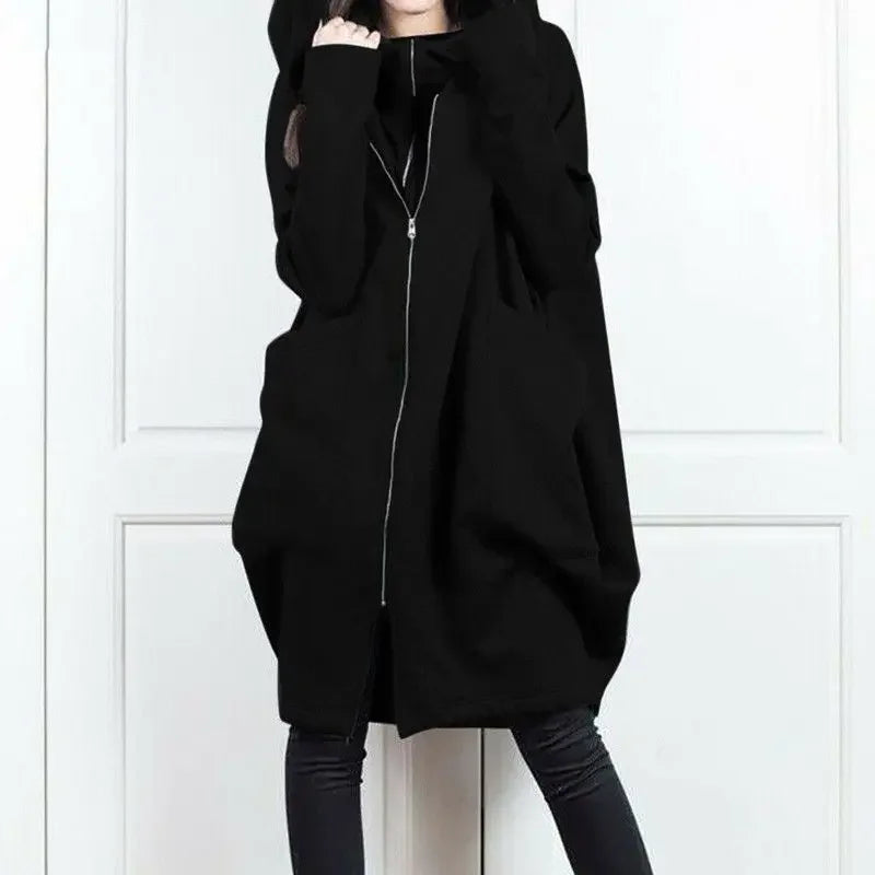 Hoodies Baggy Hooded Sweatshirt for Women Full Zip Up Woman Tops With Zipper In Loose Harajuku