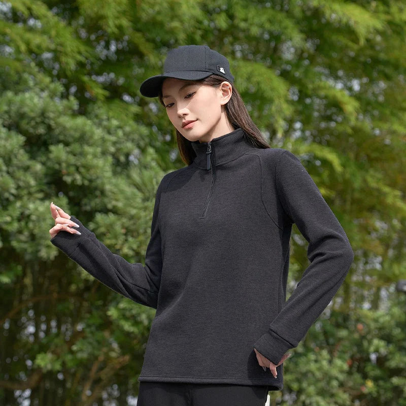 Dames Kwart Rits Pullover Herfst Winter Opstaande Kraag Sweatshirt voor