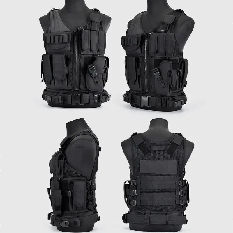 Adjustable Molle Tactical Vest Combat Body Armor Vests Security Guard Hunting