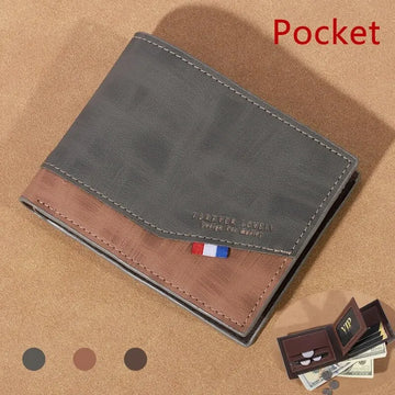 Men s High capacity Leather Wallet, Small Multi Slot Photo Wallet for Coins