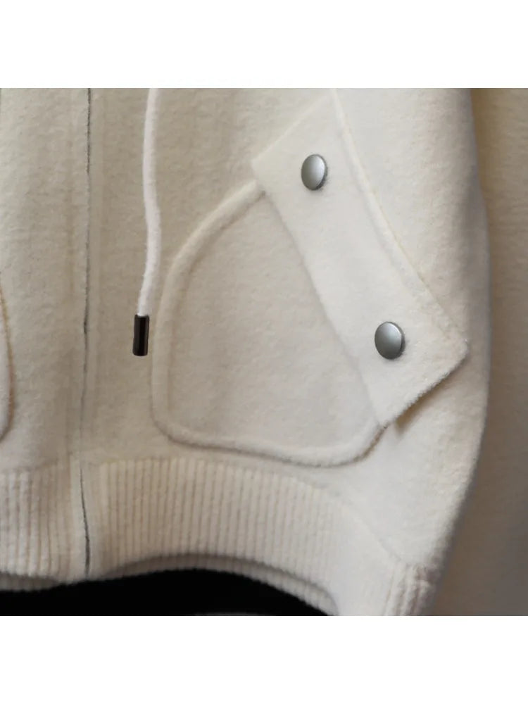 Herfst Winter Casual Losse Alle Maten Rits Gebreide Cardigan Rias Party Rood