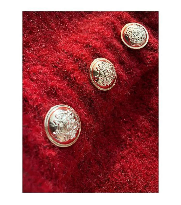 Kerstrode losse trui voor dames, herfst- en wintermode, gebreide top, dik