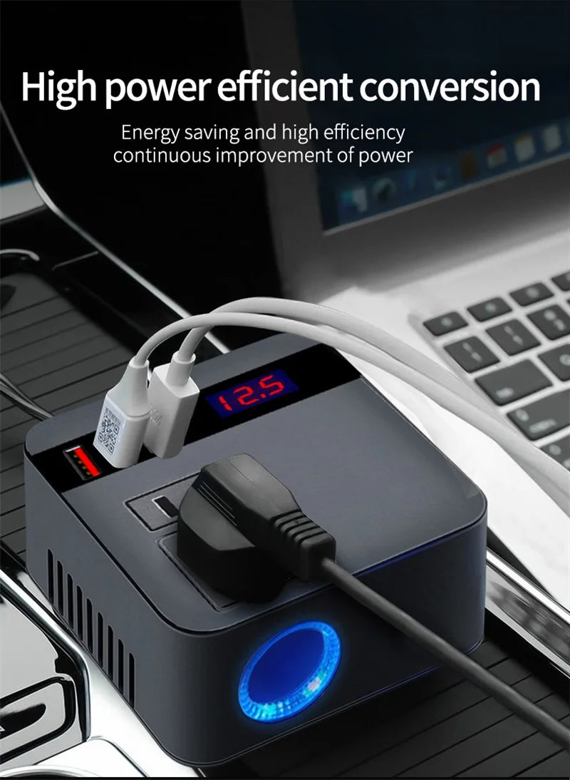 Car Inverter 150w Peak Dc12v 24V to 110v 220v LED Display Sockets Power Inverter