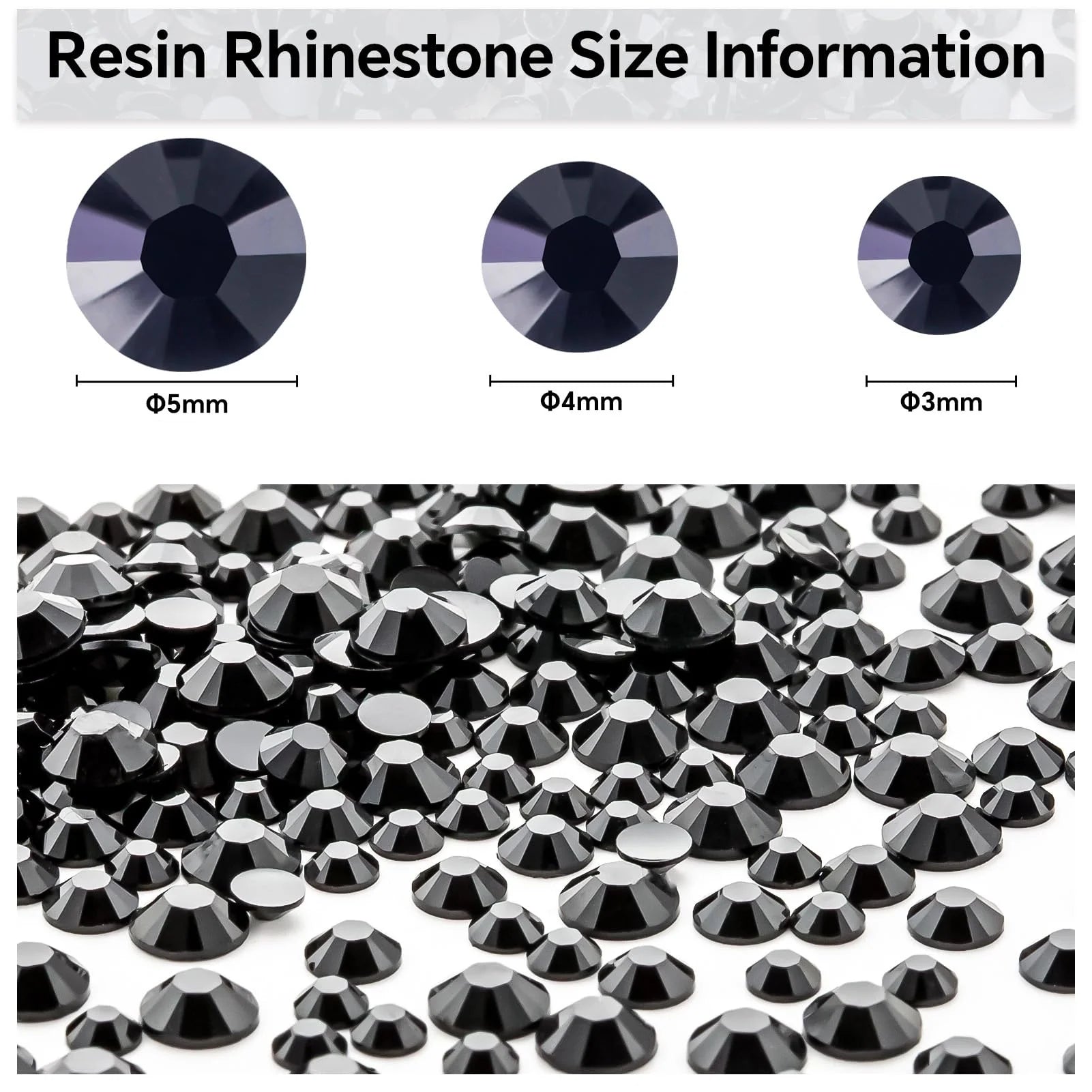 Black Series 2 5mm Wholesale Resin Rhinestones for Clothing Decoration Non
