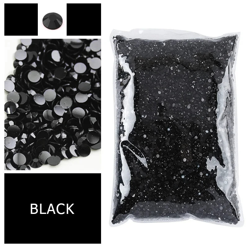 Black Series 2 5mm Wholesale Resin Rhinestones for Clothing Decoration Non
