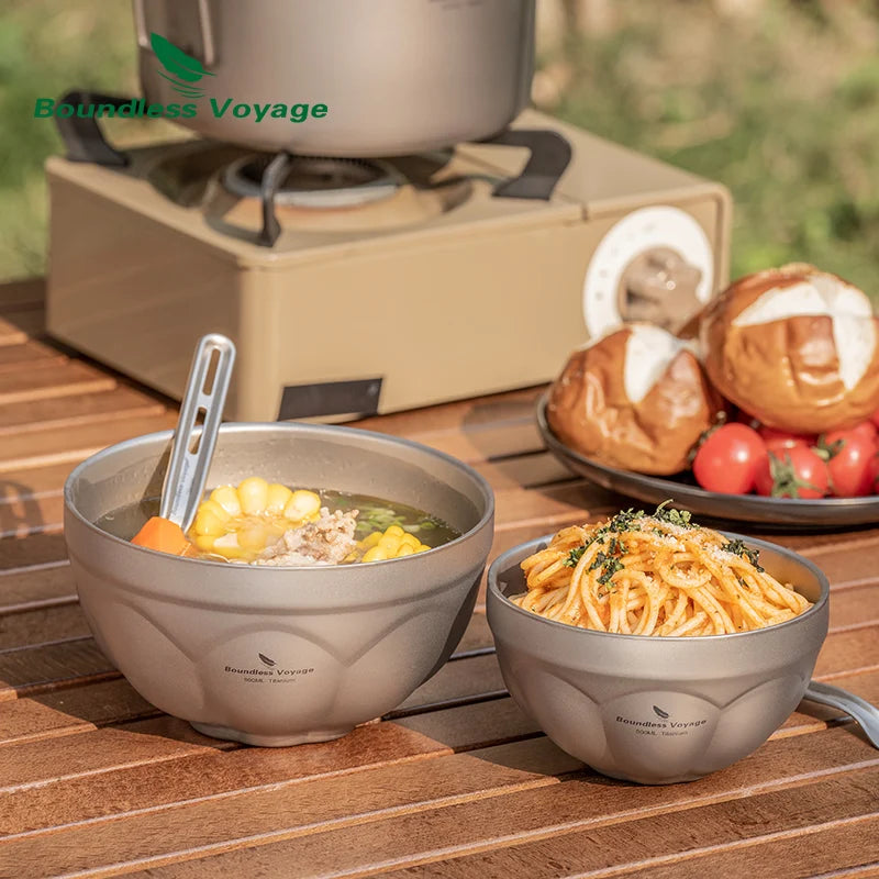 Boundless Voyage 500ml 800ml Titanium Double Wall Insulated Bowl Lightweight
