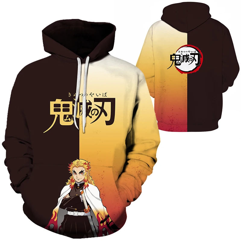 Anime Demon Slayer Kimetsu No Yaiba 3D Hoodies Men Fashion Long Sleeve Sweatshirts Women Casual