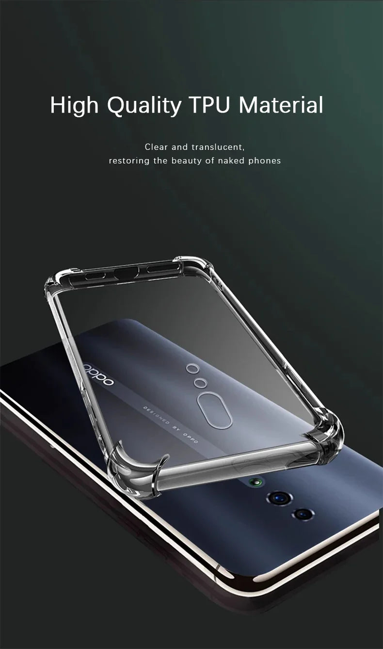 Transparent TPU Silicone Soft Phone Case for Oppo Reno2 Z F Reno 2 2Z 2F 10X