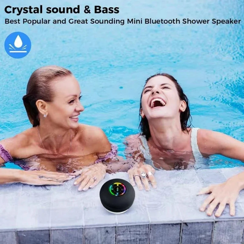 Mini draadloze Bluetooth-luidspreker met zuignap, waterdichte doucheluidspreker met LED