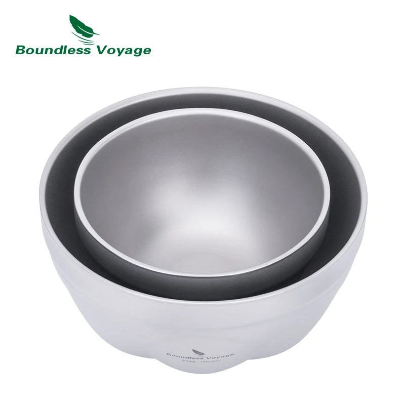 Boundless Voyage 500ml 800ml Titanium Double Wall Insulated Bowl Lightweight