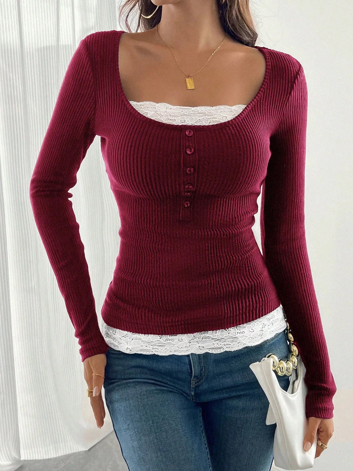 Solid Color Casual Slim T shirts For Women Autumn Y2K Women s T shirt Long