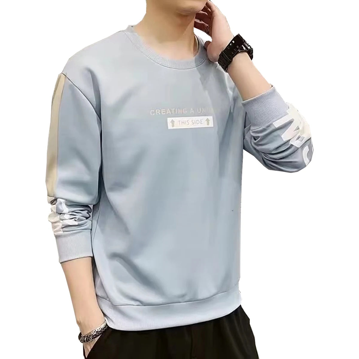 T shirt Men s Long Sleeved Round Neck With Letter Print Pattern Spring Autumn Suitable Shirt Couples