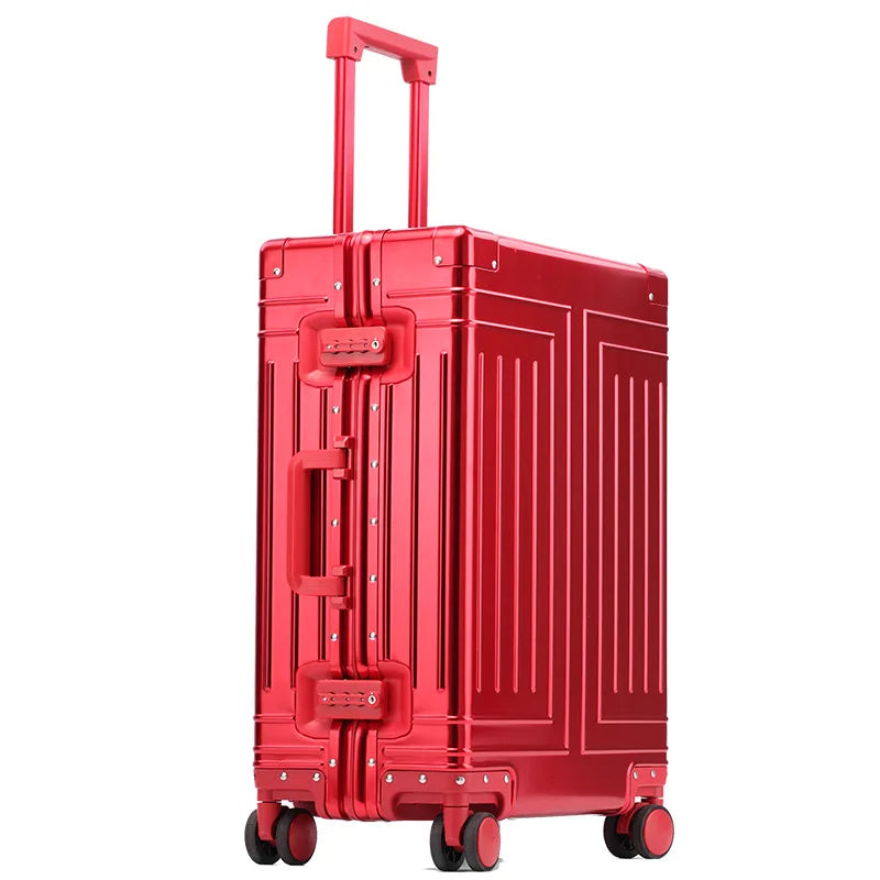 20 24 26 30 Inch Aluminum Trolley Suitcase Waterproof Metallic Cabin Luggage