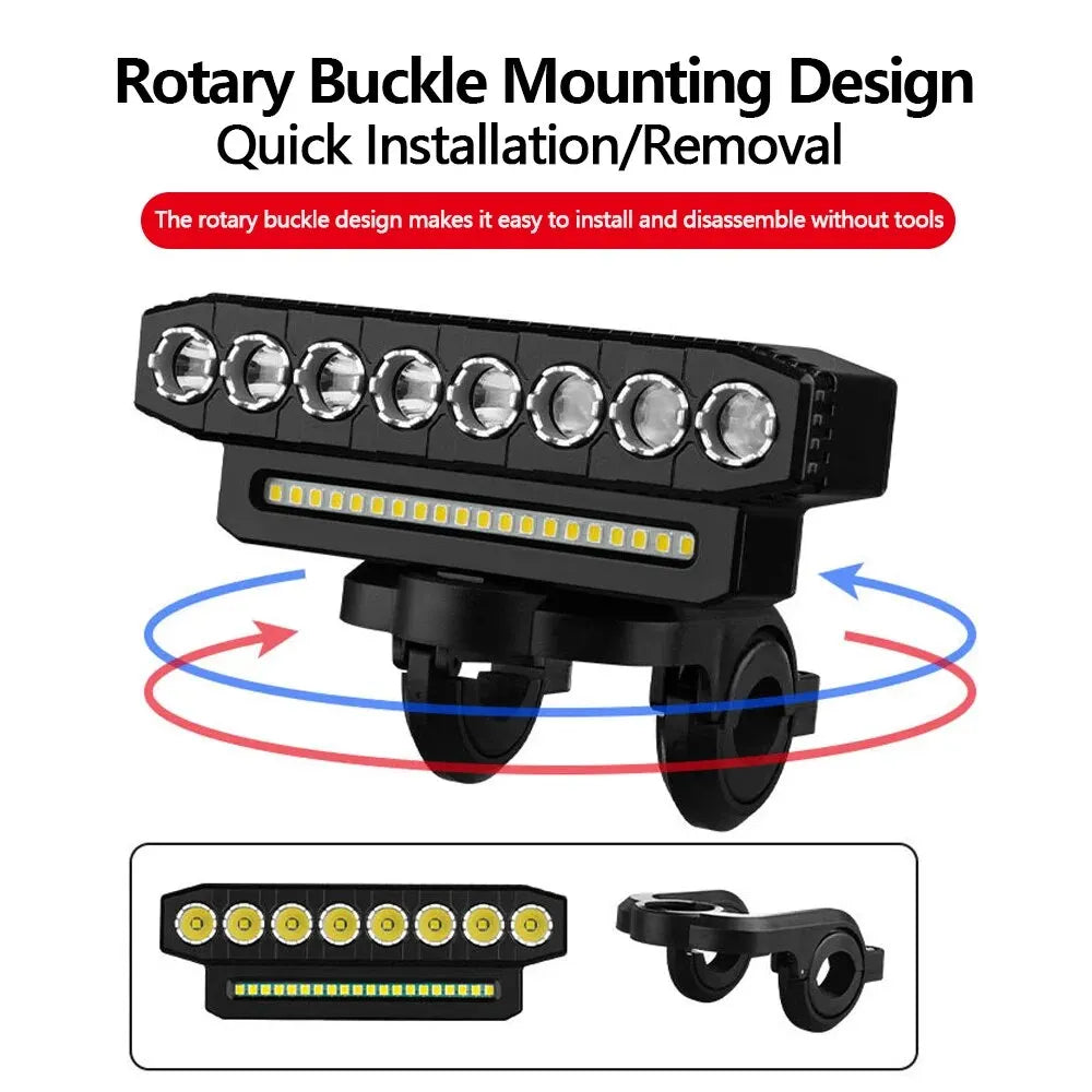 5 8 LED Fiets Koplamp USB Oplaadbaar 130dB Fietshoorn Gemakkelijk te gebruiken