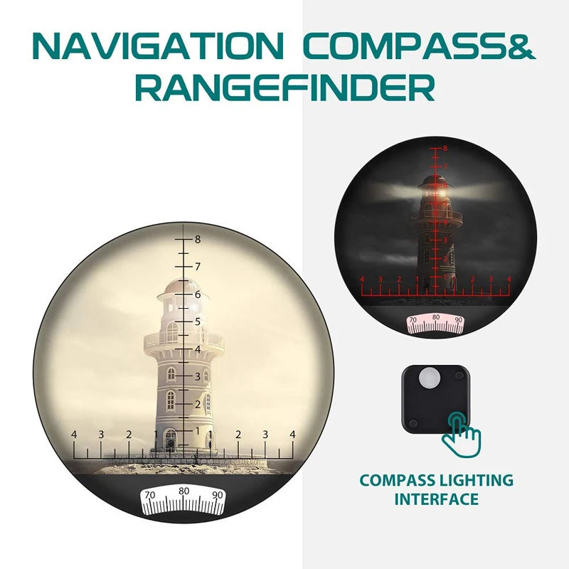 Binoculars 10x50 Marine Military Telescope Adults Waterproof With Rangefinder