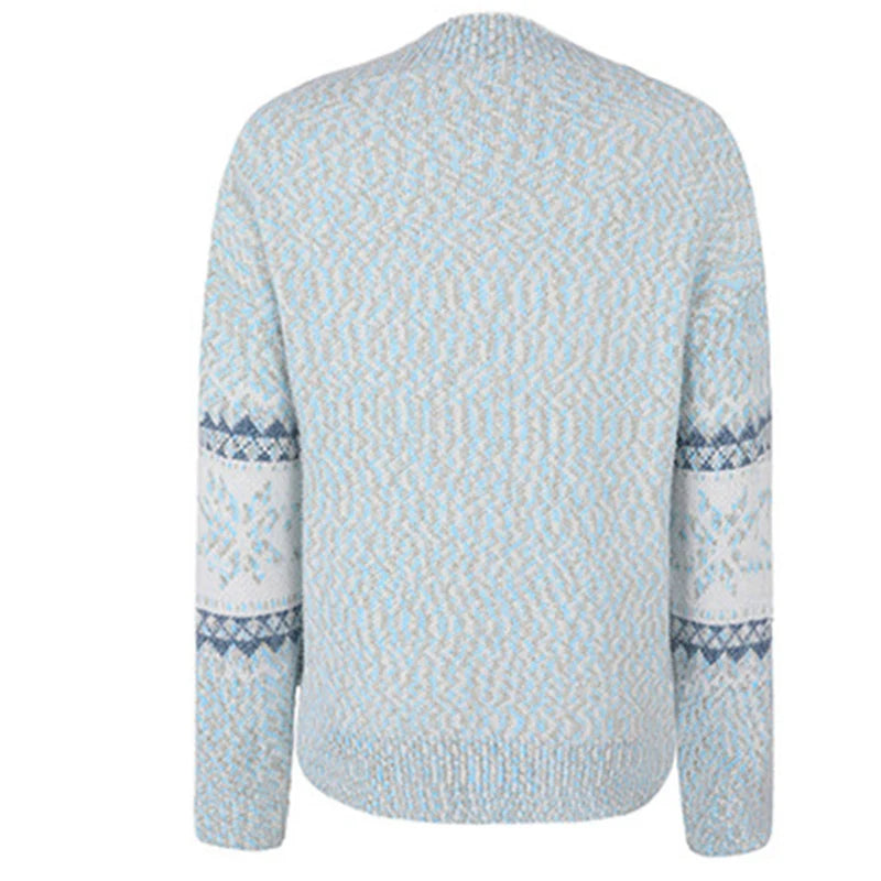 Kerstmixkleur gebreide trui dames met omslagkraag truien dames herfst