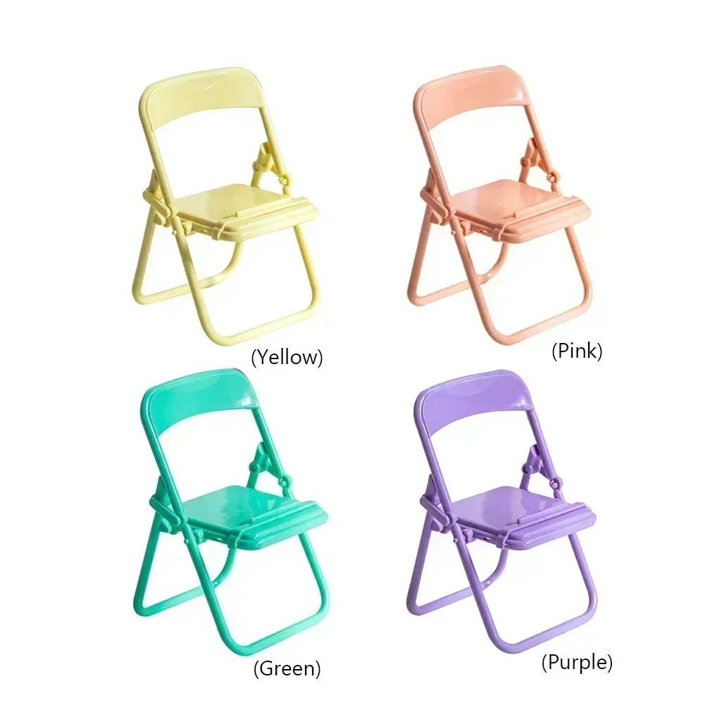 Foldable Mini Phone Holder Desktop Lazy Cellphone Mount Ornament Small Doll