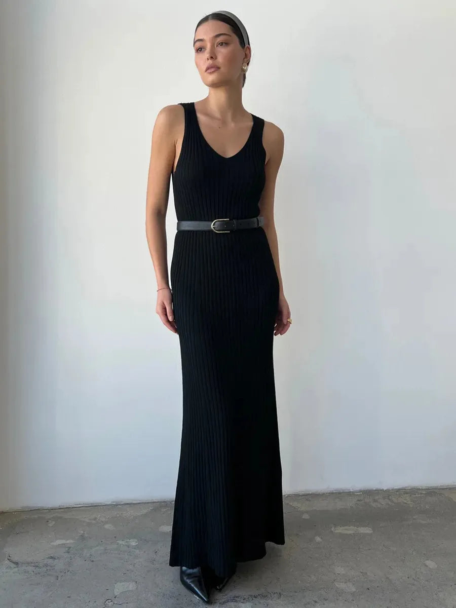 Bornladies Dames Mouwloze Gebreide Jurk Band Zomer Mode Brede Schouders
